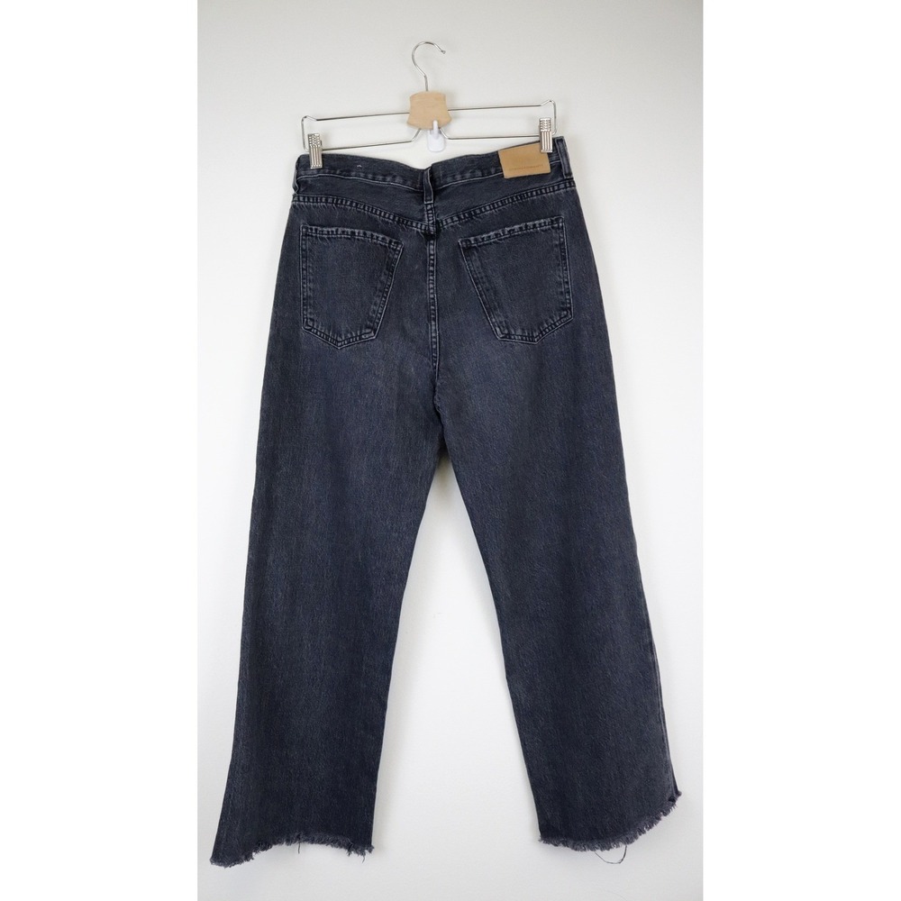 Citizens of Humanity Annina High Rise Wide Leg Jeans Washed Black 28 Raw Hem - Picture 3 of 12